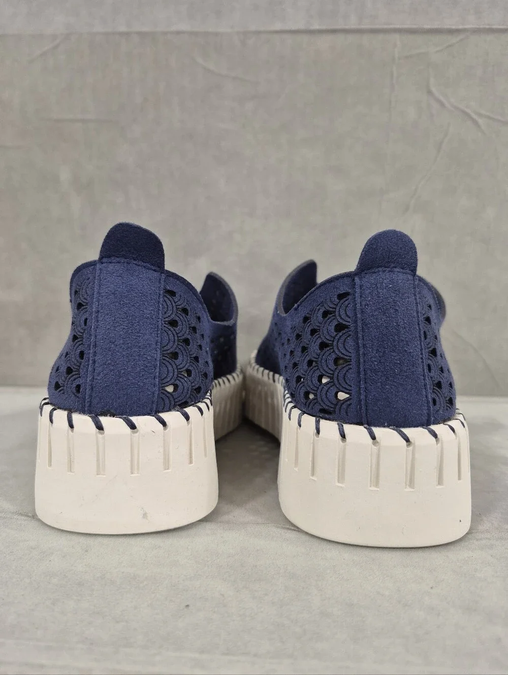 Project Cloud Darcy platform shoes women's 6 navy blue white slip on breathable